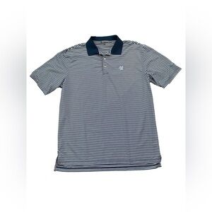 Peter Millar Size XL Summer Comfort Navy and White
Striped Performance Golf Polo